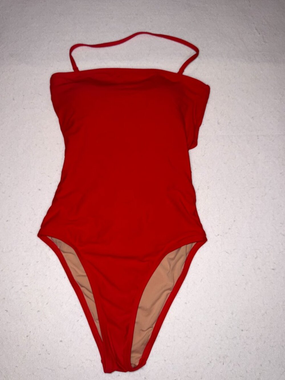 J.Crew One Piece Swimsuit Cherry Red Open Crisscross Cutout Back Women’s Size 4